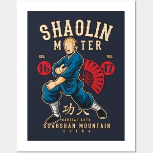 Shaolin Temple Kung Fu Monk for Martial Artists Posters and Art